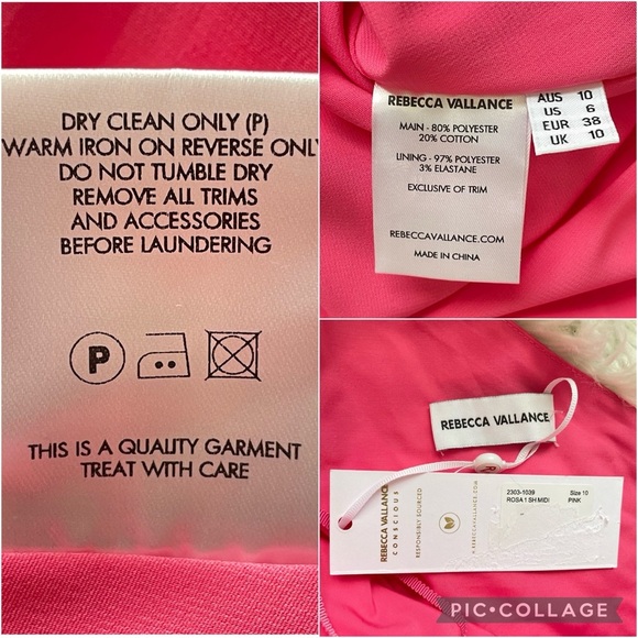 Rebecca Vallance Rosa One Shoulder Pleated Midi Dress in Pink Size US6 AU10 - Picture 16 of 16